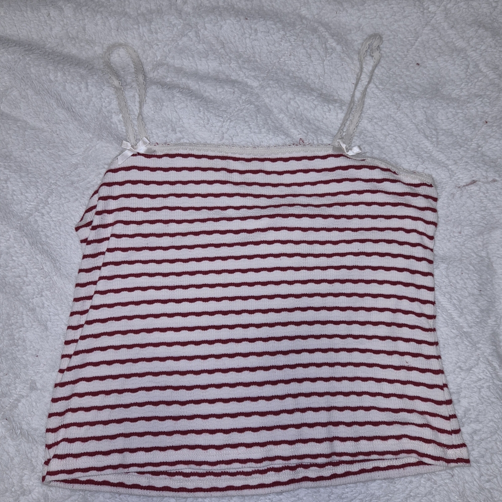 American Eagle Outfitters Red and White Striped Camisole